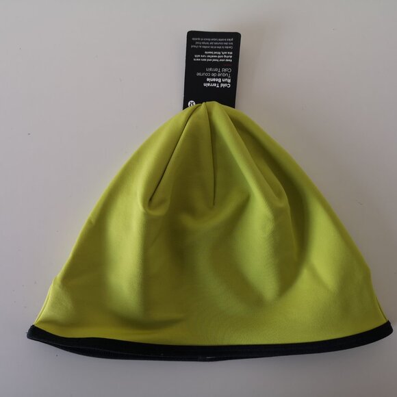 NWT LULULEMON YLSR Yellow Tech Fleece Cold Terrain Run Beanie Hat Men's OS - Picture 2 of 7